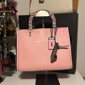 Coach 1941 Rogue 25 Bag Petal Pink  Colorblock Snakeskin Exotic